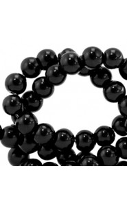 Opaque glass beads 8mm Black